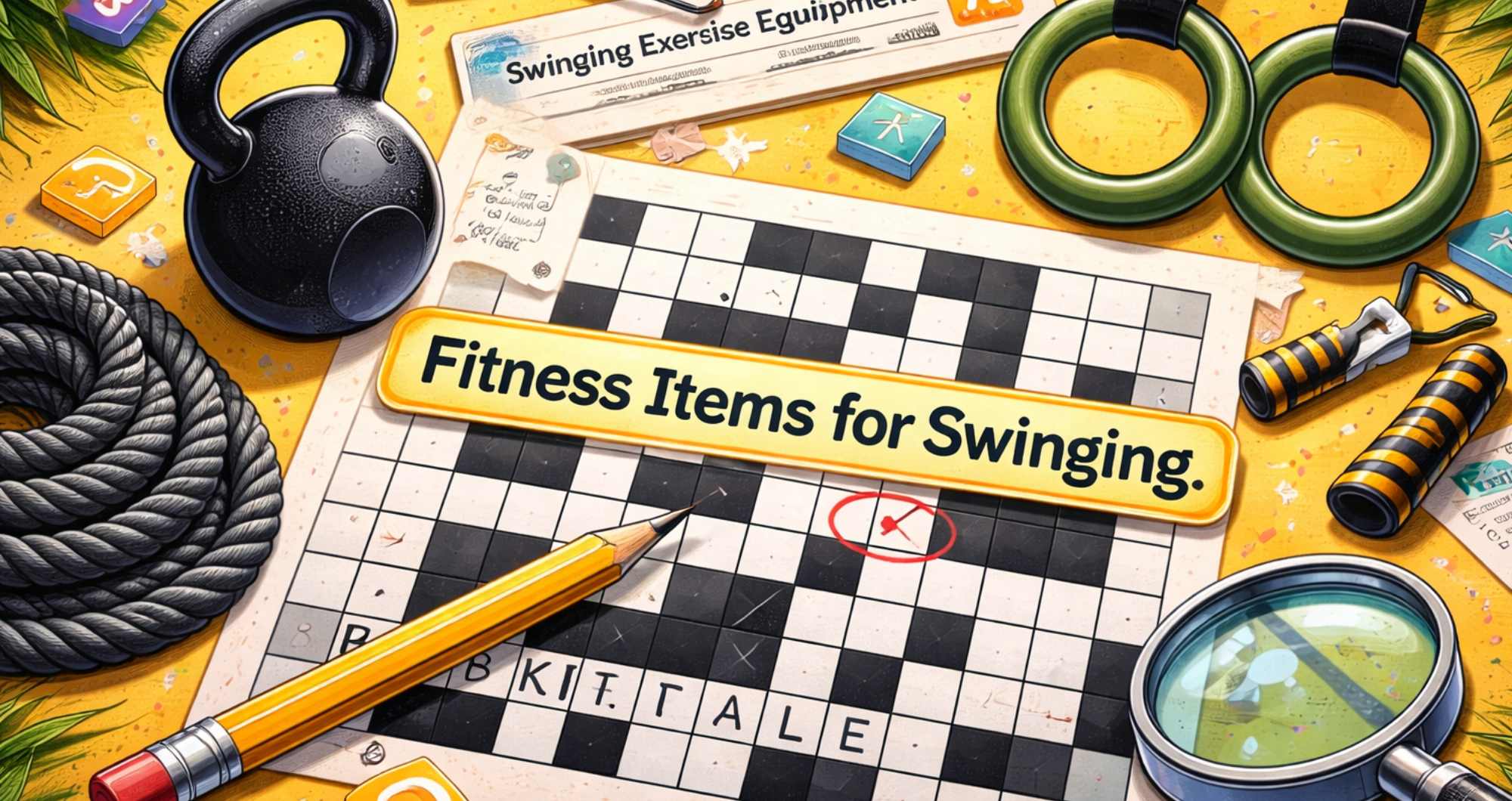 fitness items for swinging crossword clue